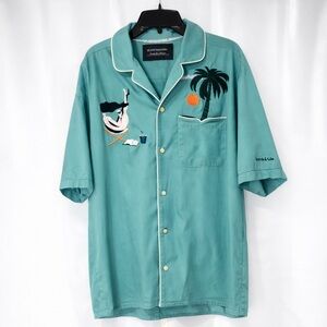 Scotch & Soda Green Embroidered Casual Shirt. Size M